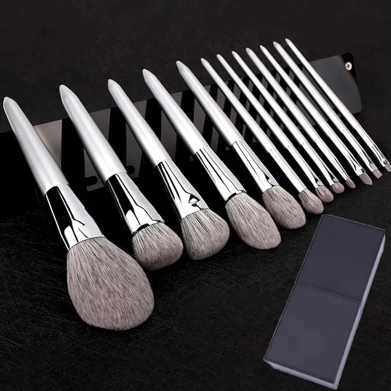 12PCS Makeup Brushes Kit Professional Natural Goat Hair Foundation Powder Contour Eyeshadow Lip Make Up Tools For Women