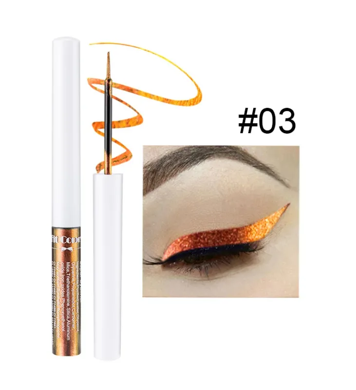 6 Colors Golden Chameleon Liquid Eyeliner Set Waterproof Long Lasting Diamond Glitter Metallic Eye Liner Shiny Makeup Cosmetics