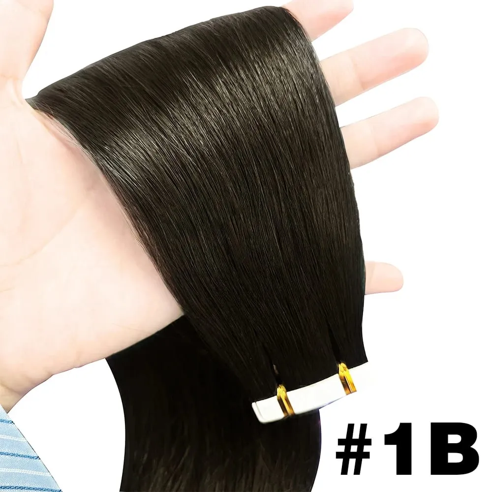 #4 Tape in Hair Extensions Human Hair Straight Hair extensions Real 100% Human Hair Tape in Extensions Brown 20Inch 20Pieces 50g — image 9