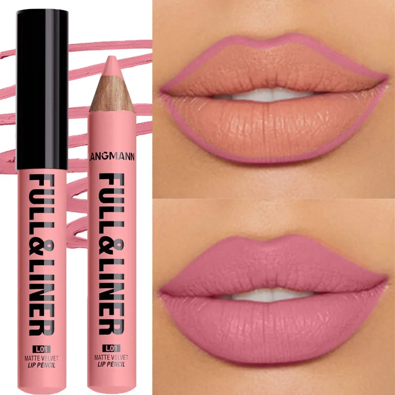 Waterproof Matte Lipliner Pencil Brown Contour Tint Lipstick Pen Long Lasting 12 Color Wooden Lip Liner Pencil Full-lip Makeup — image 5