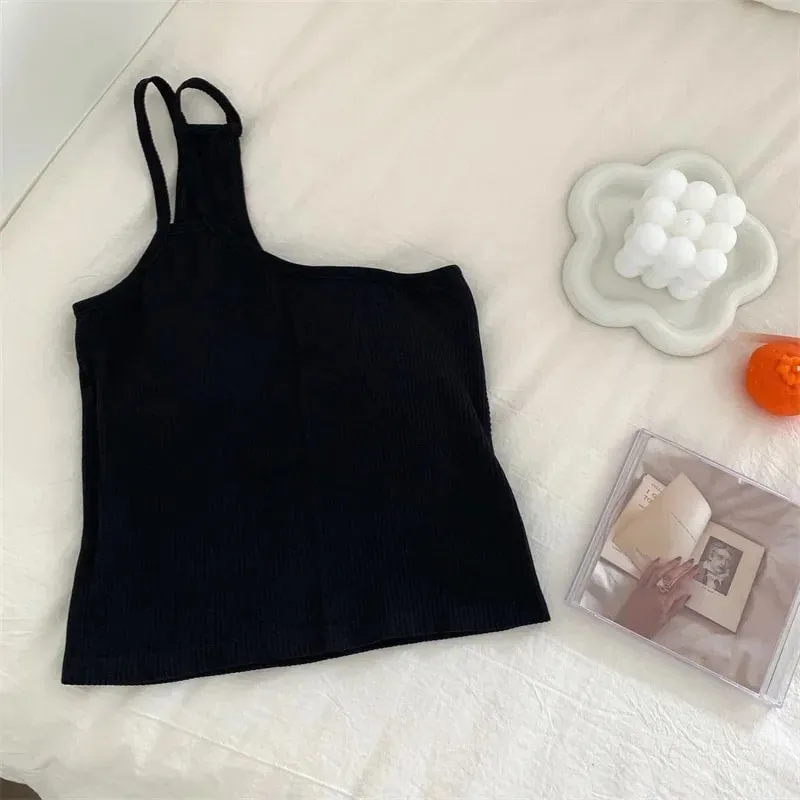 Knitted Binder Chest Woman Tank Tops Spaghetti Strap Corset Crop Camis With Built in Bras Korean Fashion Woman Tanks Camisole — image 21