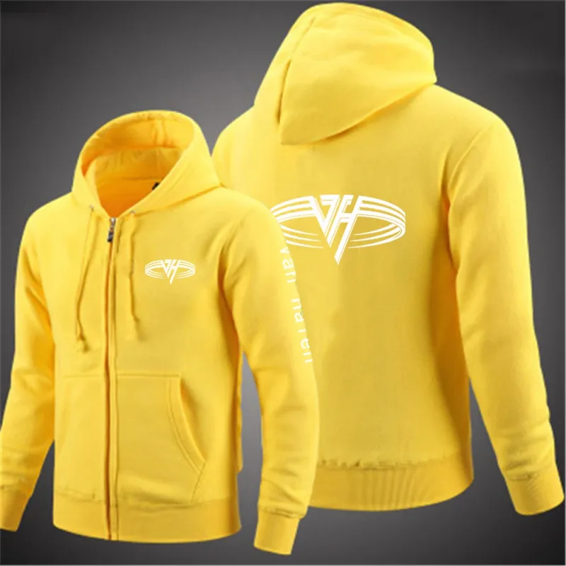 2024 Spring Autumn Van Halen Logo Printing Solid Color Classic Hooded Hoodies Men's Trendy Sports Casual Long Sleeve Loose Coat — image 5