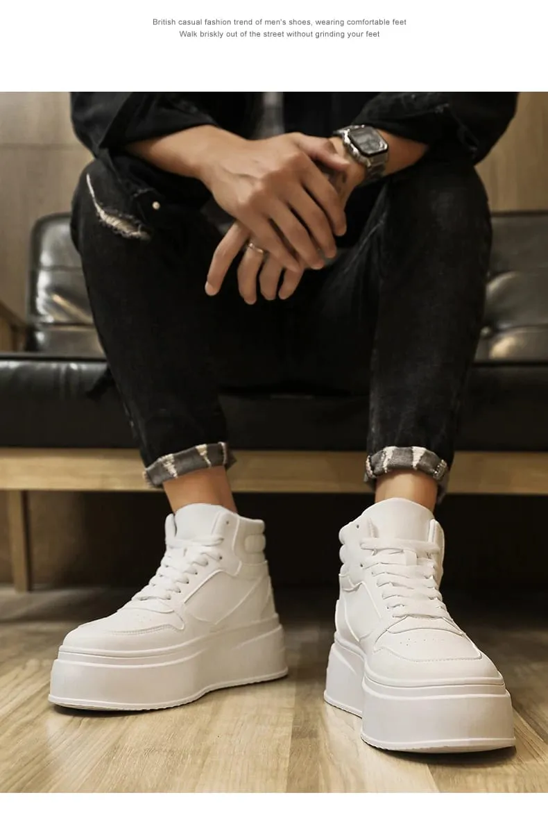 Autumn Men Casual Sneakers Platform Ankle Boots High-top Thick Bottom Sneakers Male Outdoor Basketball Shoes Sport Trainers — image 10