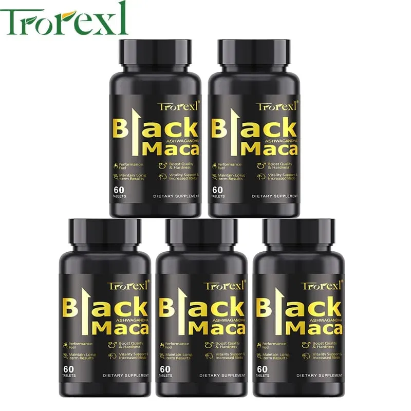 Natural Black Maca Tablets with Ashwagandha Male Power Energy Supplement Man Enlargent Pills ENHANCES VIGOUR & STAMINA — image 10