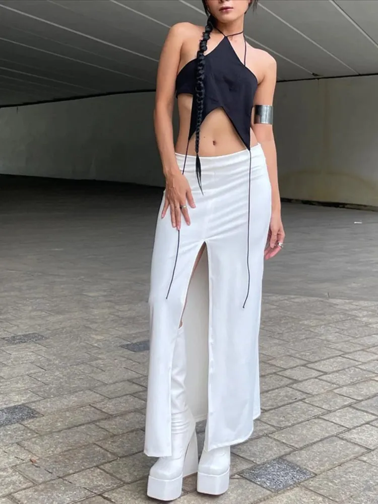 Black Pentagram Halter Top Sexy Hanging Neck Y2k Accessories Fashion Backless Women Clothing Streetwear Skinny Hot Ropa De Mujer