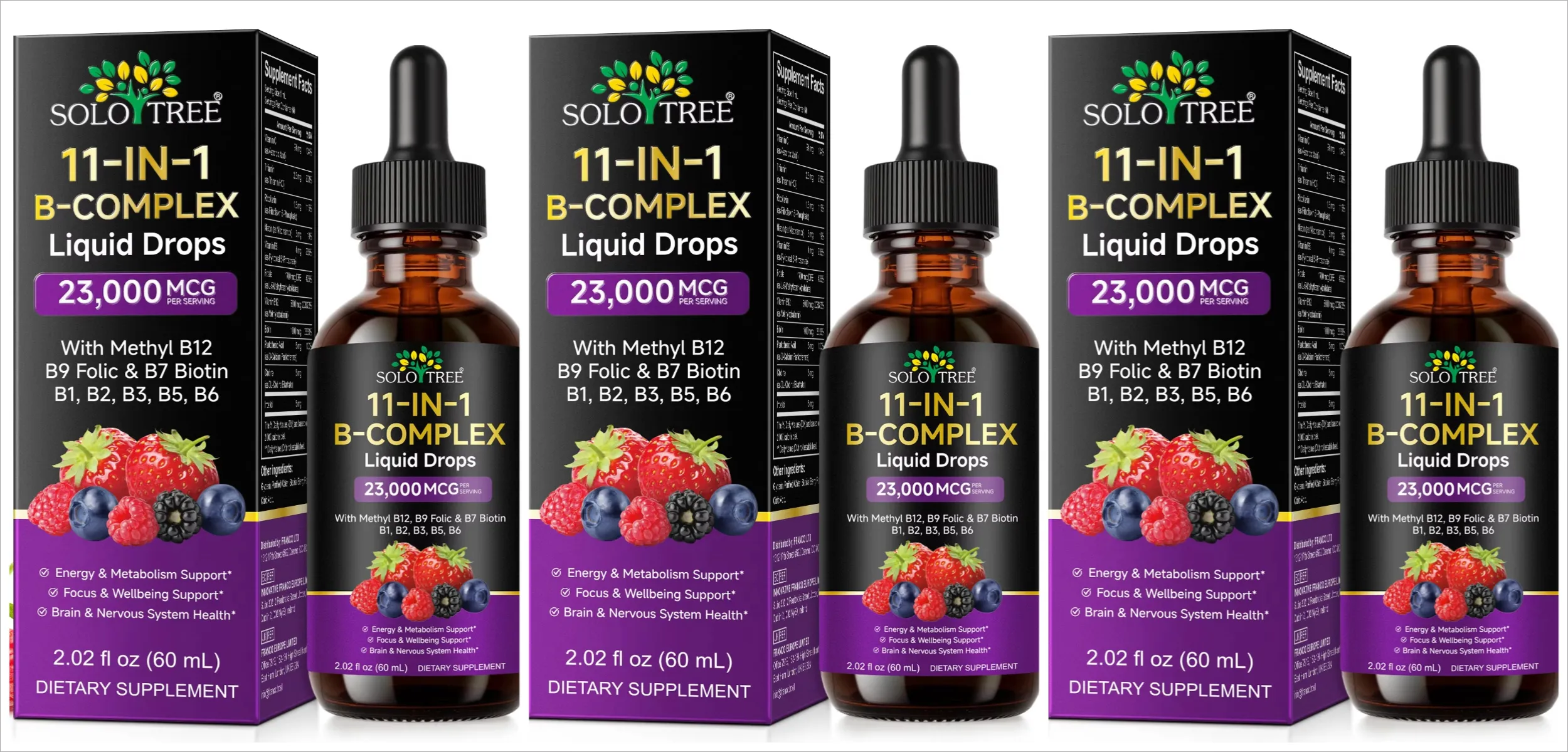 11 v 1 vitamín B komplex kapky 23000 mcg vitamín B perorální tekutý doplněk pro energetickou denní podporu zdraví 30 ml — image 5