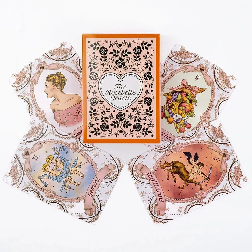 10.2*7.2Cm The Rosebelle Oracle cards A 65 Cards English Version Oracle Deck Divination Party Desktop Toy Entertainment