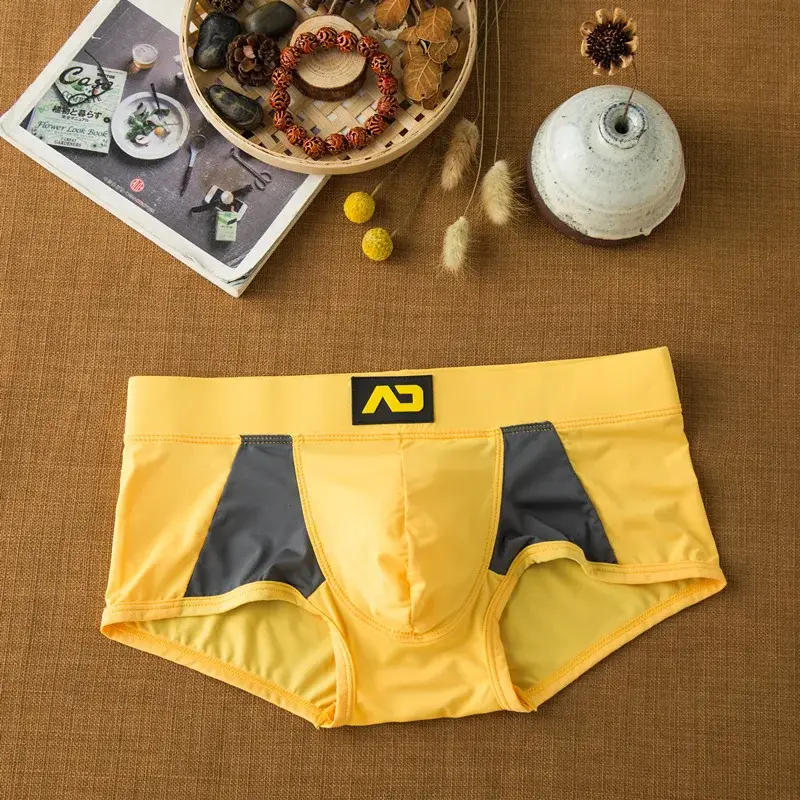 Men's flat-angle milk silk underwear comfortable and skin-friendly breathable silky smooth quick-drying low-rise boxers — image 9