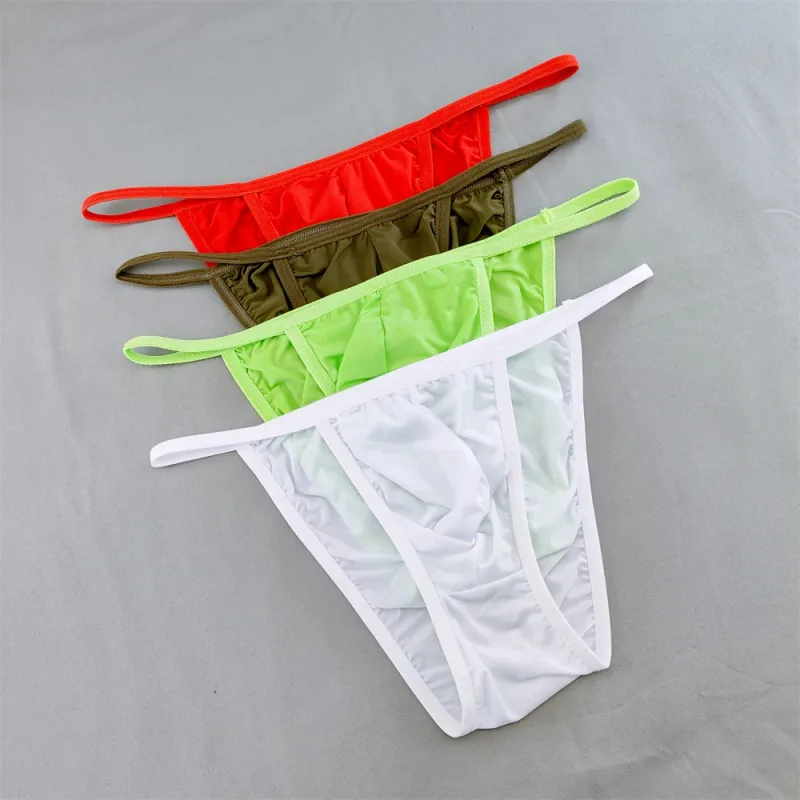 Solid Color Briefs Men Underwear Ultra Thin U Pouch Panties Low Waist Seamless Quick Dry Briefs for Daily Wear — image 3
