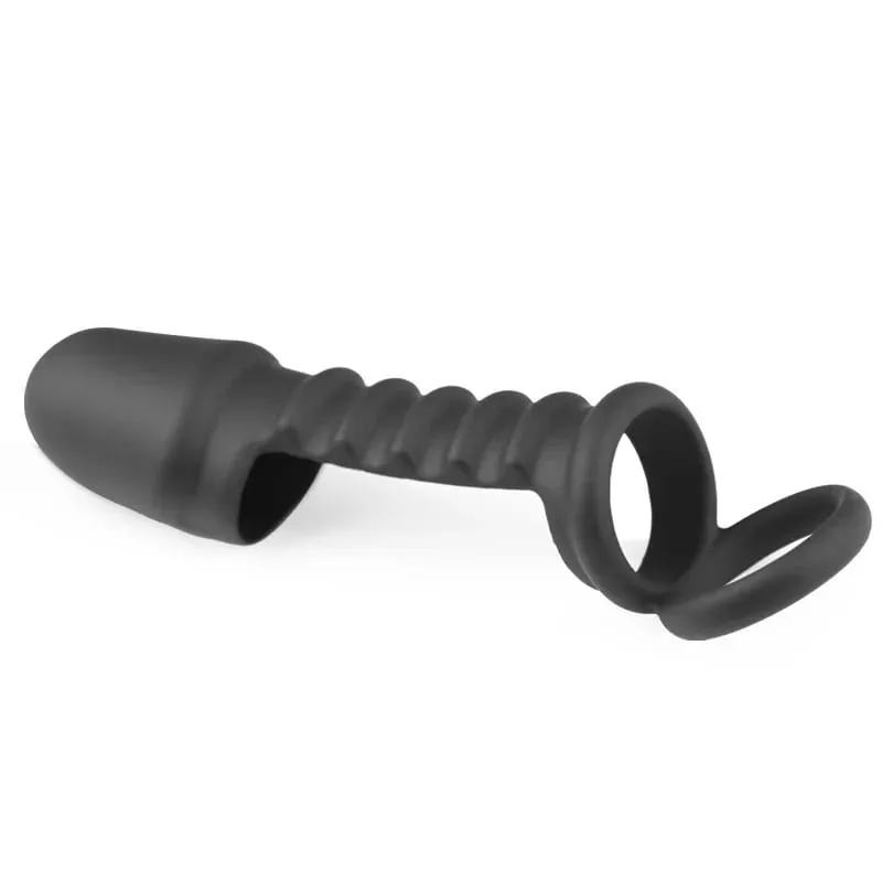 Male Penis Sleeve Dual Cock Rings Delay Ejaculation Nozzle Penis Rings Enlargement Reusable Cockring Sex Toys for Men Adults — image 1