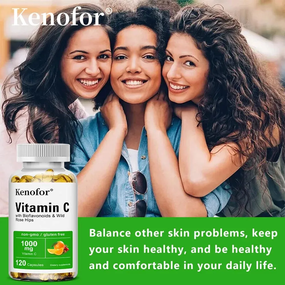 Vitamin C 1000 Mg - with Citrus Rosehip Immune Support Collagen Production Skin Health Antioxidant 120 Capsules — image 6