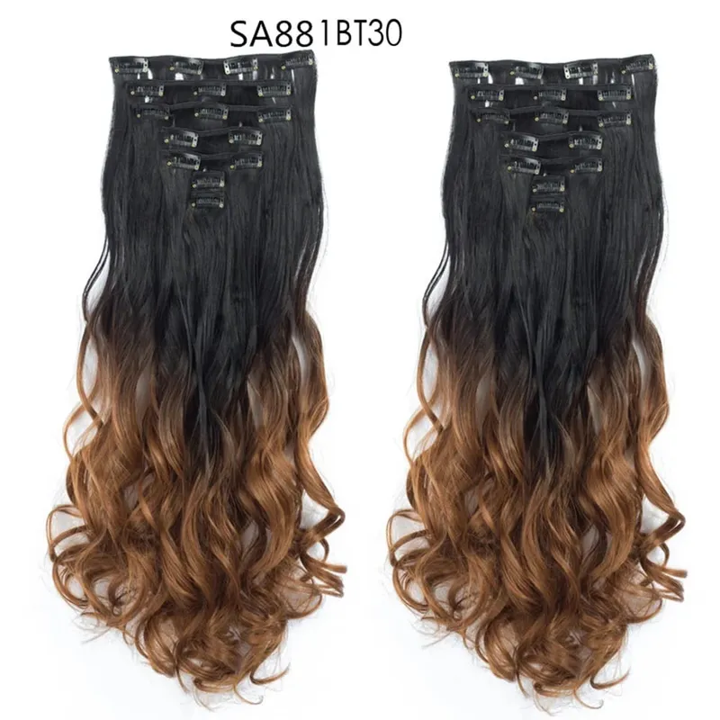 7pcs/Set Long Straight Hair Extension 16 Clips High Tempreture 22inch Synthetic Hairpiece Clip in Red Hair Extensions for Women — image 21