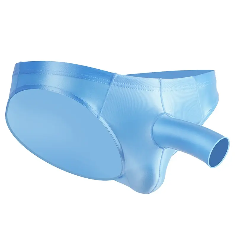 Men's glossy underwear open Pouch Panties Men Smooth Underwear Lingerie Hip Lifting High Elastic Bikini Briefs gay underwear — image 2