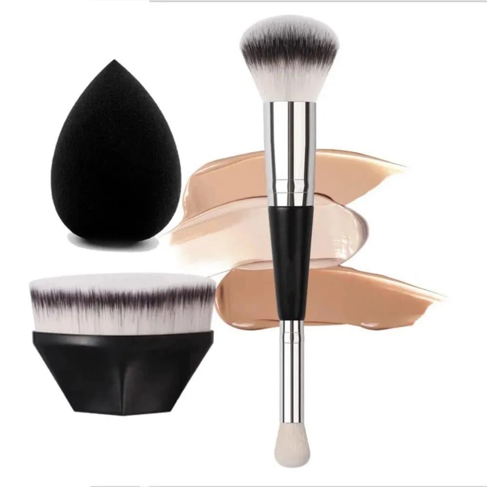 Rounded Taperd Dual-ended Foundation Brush Short Hair Flawless Makeup Brushes Dual-purpose Makeup Brush for Liquid Cream Powder — image 2