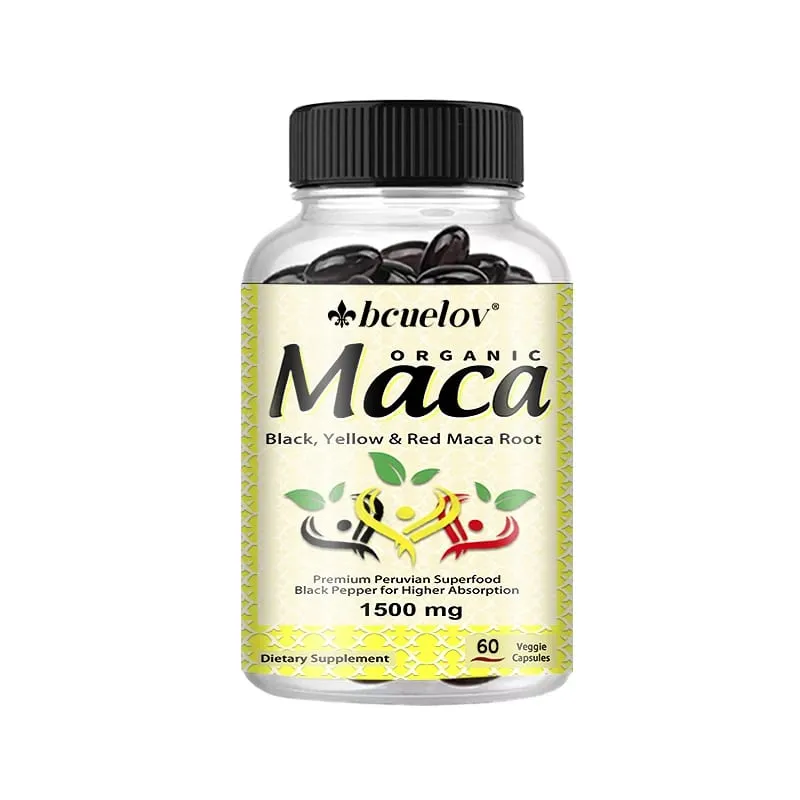 Organic Maca Root Powder Capsules-Black and Yellow Maca Natural Energy Supplement Boost Energy Endurance Support Concentration — image 9