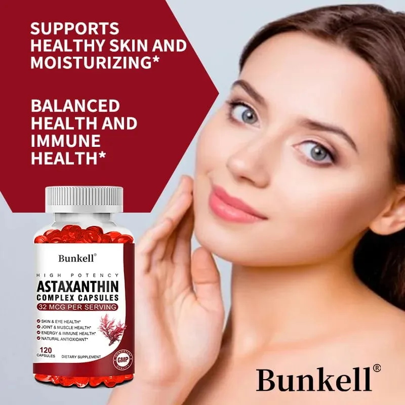 Astaxanthin 32 Mcg Supplement with EPA DHA Krill Oil Supports Healthy Vision Gut Health and Circulation Strong Antioxidant