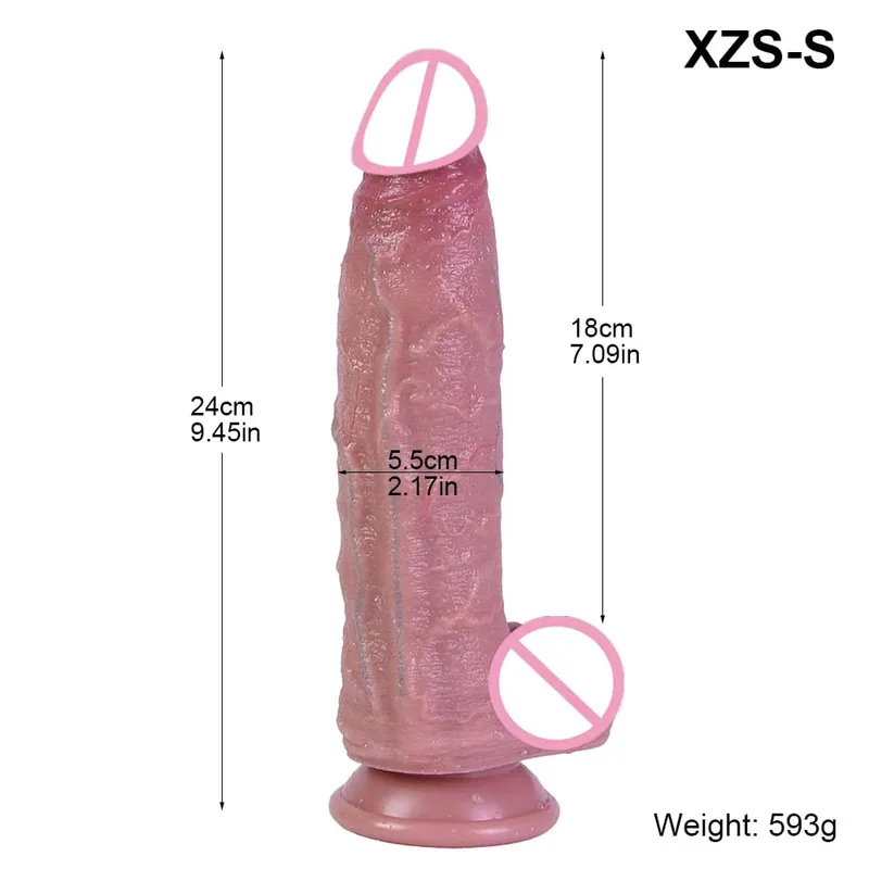 9.8cm Diam New Models Realistic Dildo Soft Silicone Penis with Suction Cup Lifelike Sex Toys for Women Vaginal Anal Masturbation — image 9
