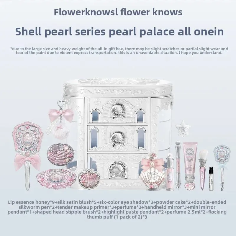Flowerknows Shell's Jewel Collection All In One Makeup Kit Makeup Set for Women Full Kit Eyeshadow Lip Tint Blusher Perfume Box — image 5