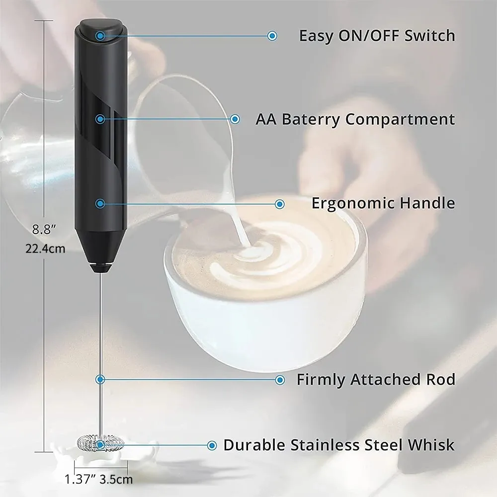 Electric Milk Frother Coffee Maker Handheld Whisk Beater Foam Maker Drink Mixer With Stand Kitchen Milk Coffee Egg Stirring Tool — image 6