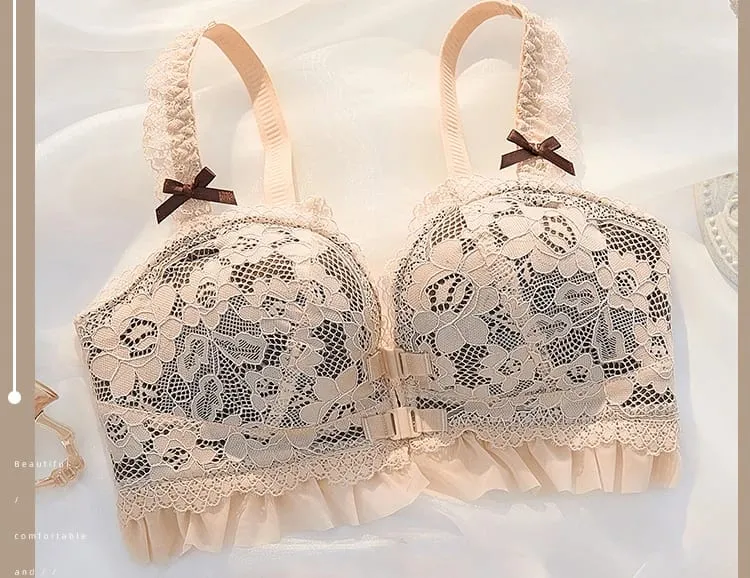 Luxury Japanese-style Hot Button Underwear Women Gather Small Chest Thickening Flat Chest Sexy Bra — image 11