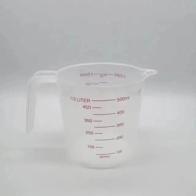 Kitchen Food Grade 0.25L 0.5L 1L Plastic Tip Mouth Pot Pour Spout Clear Measuring Cup Household Baking Scale Cup Kitchen Tool — image 11