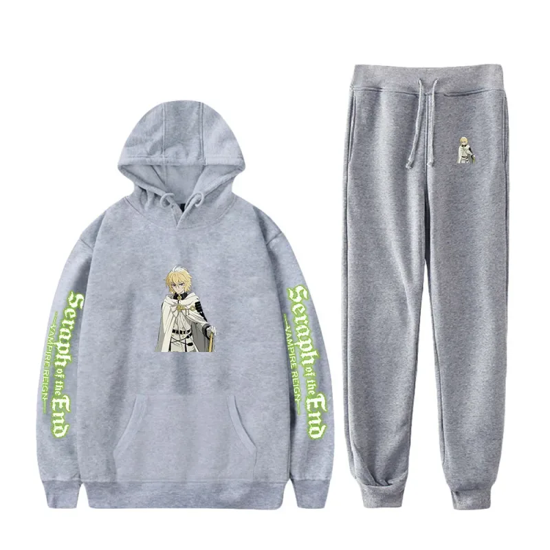 Harajuku cómodo Seraph of the End estampado sudadera pantalones de chándal traje sudaderas con capucha + pantalones traje niños/niñas conjunto de 2 piezas ropa — image 16