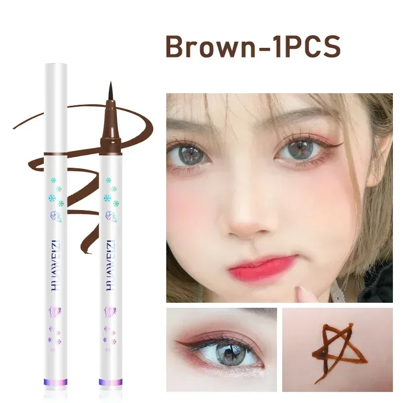 6 Color Liquid Eyeliner Pen Water Proof Lying Silkworm Pencil Very Fine Brown Purple Blue White Eye Makeup Shadow Liner Cosmetic — image 9