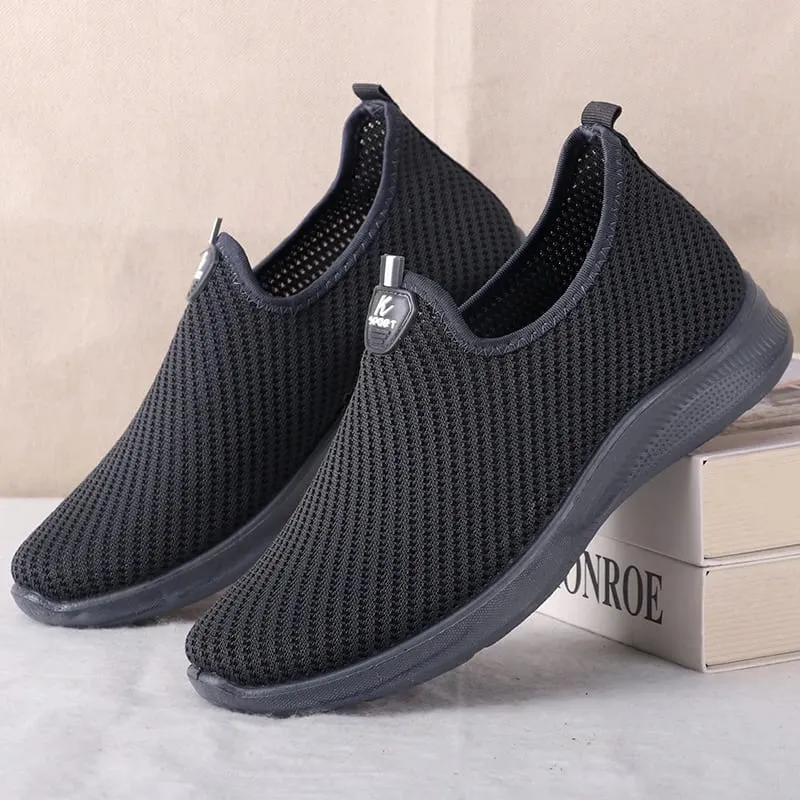 Men's Fashionable Solid Woven Knitted Running Shoes - Lightweight Breathable and Non-Slip - Perfect Sports Shoes for Outdoor Adventure Ideal for Men's Solid Lace-Up Casual Shoes for Sports Enthusiasts Lightweight Ou