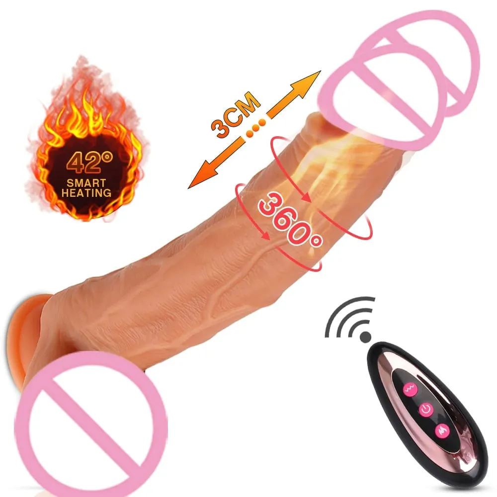 Huge Realistic Silicone Remote Control Dildo Thrusting Vibrating Female Sex Toys Penetration G Spot Clit Vagina Orgasm Massager — image 1