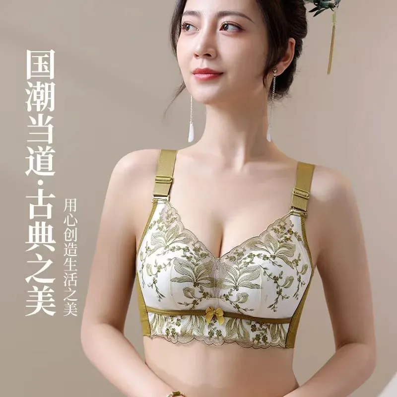 Sexy Lace Bra Push Up Soft Bra Small Breast Gathering Anti-Sagging Lace Women Underwear Adjustable Lingerie — image 2