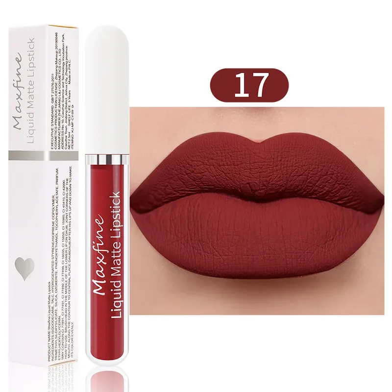 10 Color Waterproof Matte Velvet Lip Glaze Long-Lasting Silky Red Liquid Lipstick High Pigmented Lip Gloss Sexy Makeup for Women — image 11