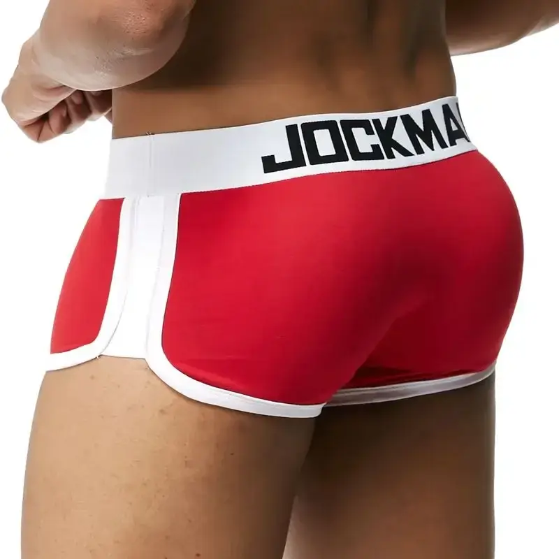 Men Trunks Built-in Fake Butt Hip Lifter Enhancer Shorts Boxer Padded Underwear Underpants Breathable with Removable Pads