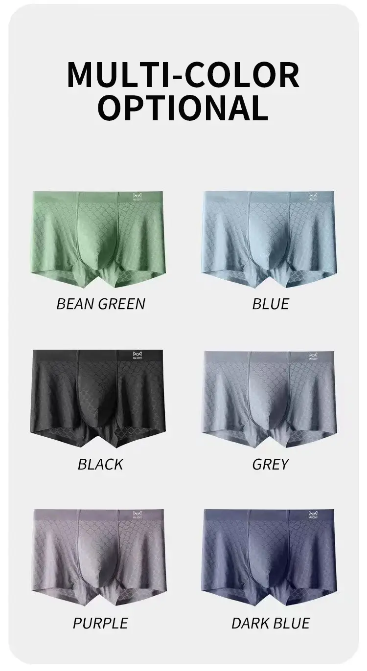 MiiOW 4Pcs Breathable Mesh Men Underwear Boxers Men's Panties 3A Antibacterial Men Underpants Soft Dry Seamless Man Boxer Briefs — image 3