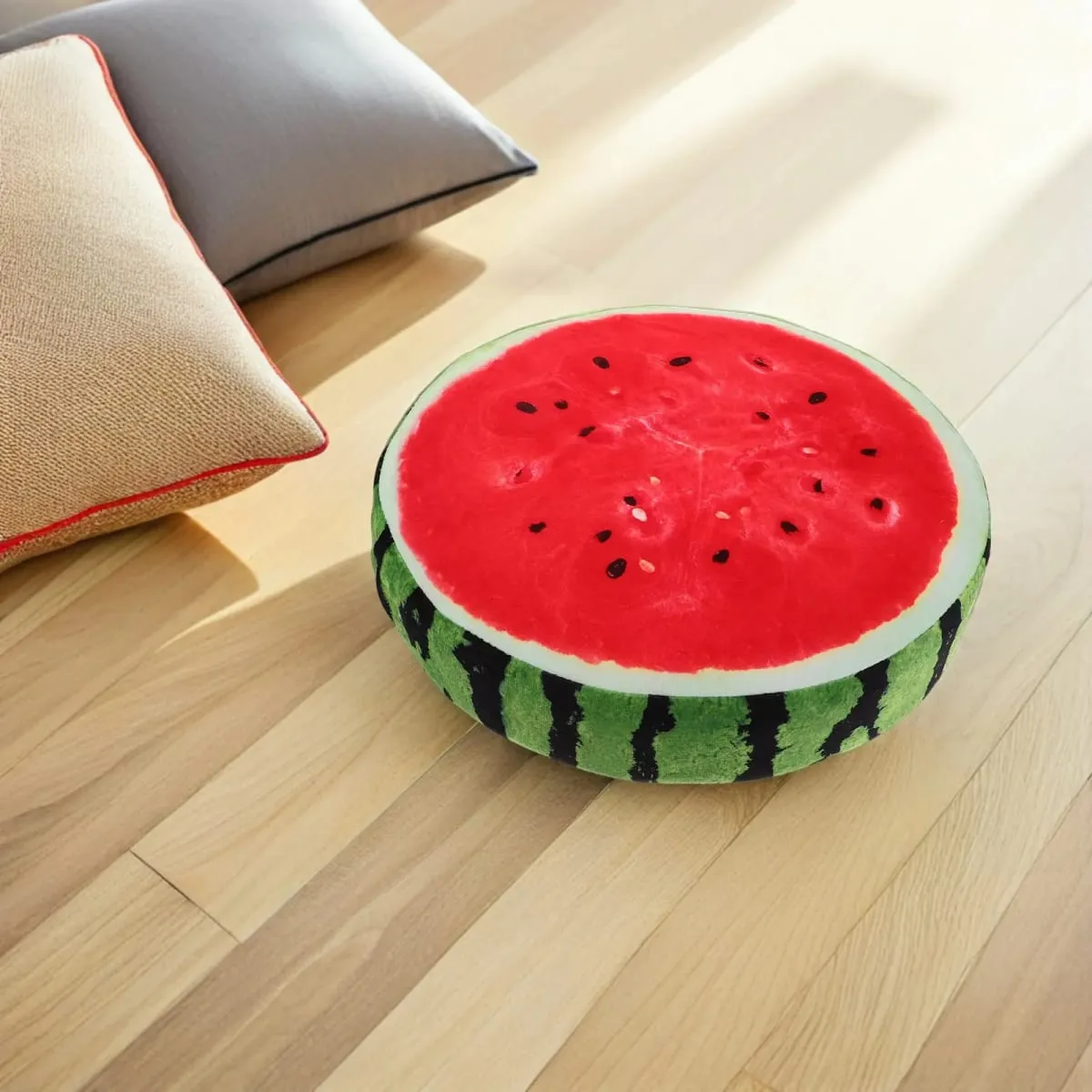 Oreiller en forme de pastèque, Design réaliste 3D, coussin décoratif doux et confortable pour salon, chambre à coucher, coussin de siège de canapé — image 4