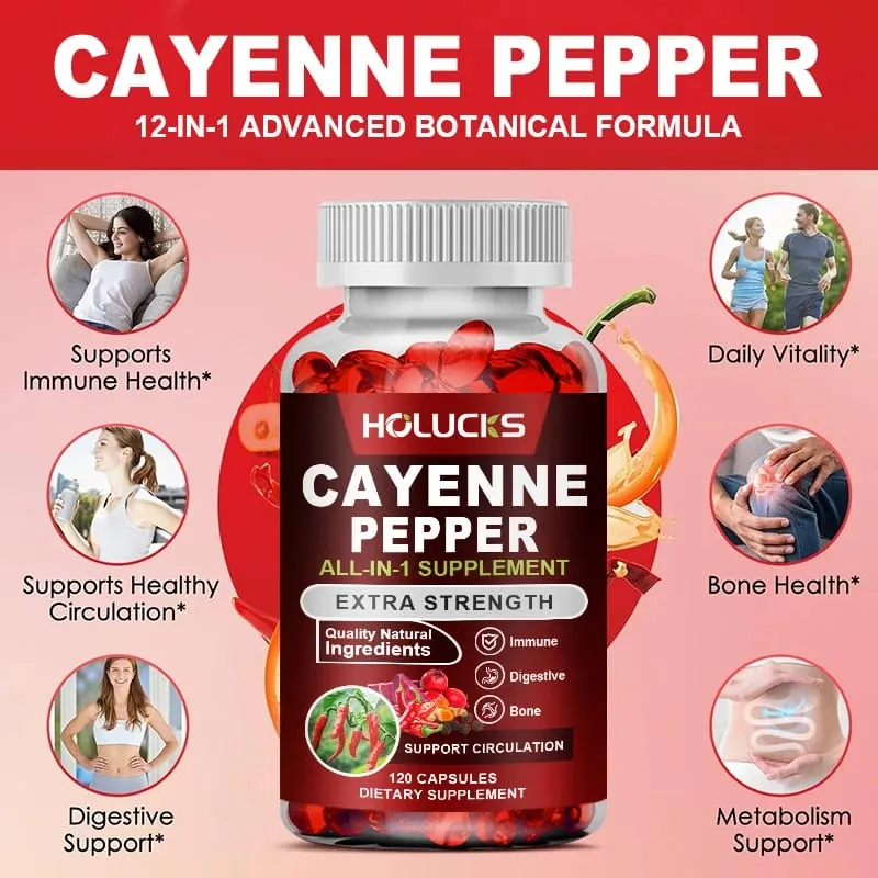 Kapsle s kajenským pepřem s vitamínem D3 K2 Krevní oběh podporují trávení, posilují metabolismus, podporují zdraví kloubů — image 7