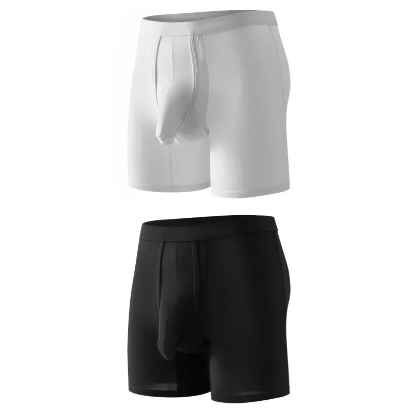 2PCS Mens Long Legs Underwear Separate Ball Pouch Breathable Comfort Sport Seamless Boxer Trunks Shorts Calzoncillo Hombre — image 33