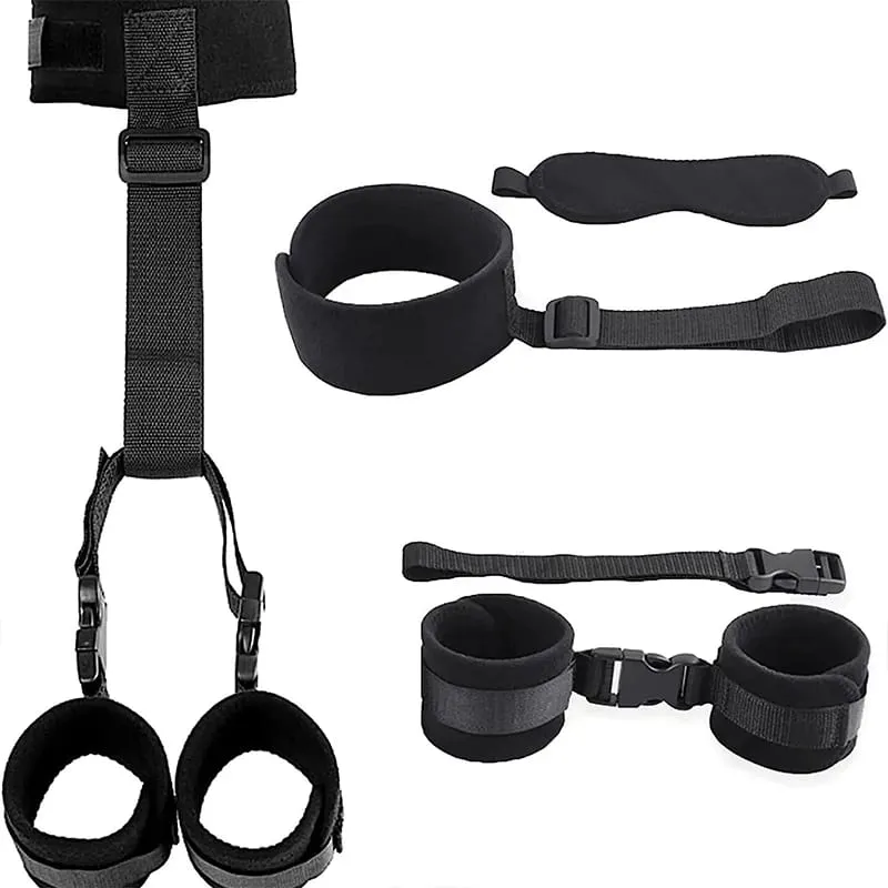 No Vibrator Bdsm Bondage Set Restraint Adult Game Handcuff Neck Collar Wrist Mouth Gag Strap Fetish Sex Toys For Woman Couples — image 4