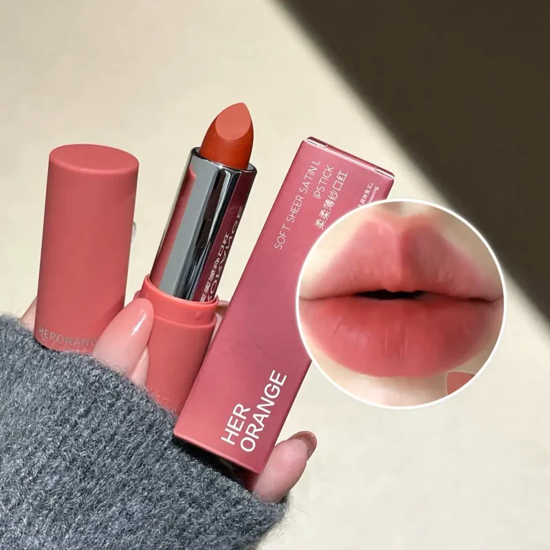 Herorange Sheer Matte Lipstick Soft Texture Non Drying Long Lasting Transfer Proof Natural Tones for All Skin Tones — image 4
