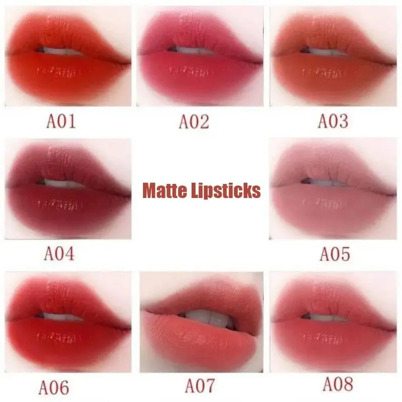 8 Colors Lipstick Waterproof Sweatproof Long-lasting Makeup Glitter Matte Velvet Nude Lipstick Women Cosmetics Makeup Lip Beauty — image 4