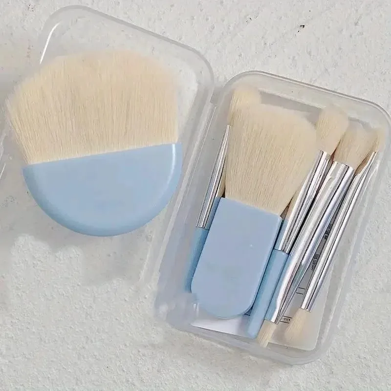 Sada 6 mini štětců na make-up s krabičkou Přenosný kosmetický pudrový podkladový krém na tváření a korektor na make-up štětce Make-up Tool — image 4