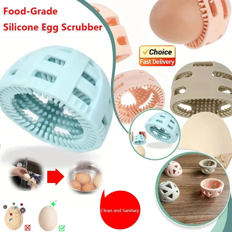 Silicone Egg Washing Brush Specialized Egg Cleaner Tool Flexible Food Grade Scrubber for Farm Fresh Eggs Kitchen Use — image 2