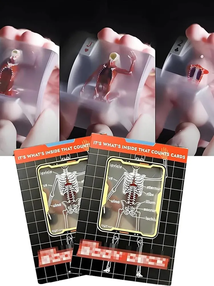The Body Deck Cards Reusable Body Transparent Playing Cards Multi-Purpose Human Anatomy Playing Cards for Friend Gifts