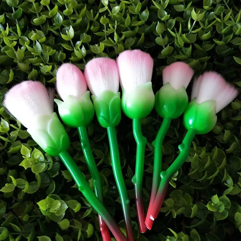 6pcs Rose Flower Shaped Makeup Brushes Set Face Foundation Colour Powder Eye Shadow Cosmetic Blush Pincel Maquiagem — image 3