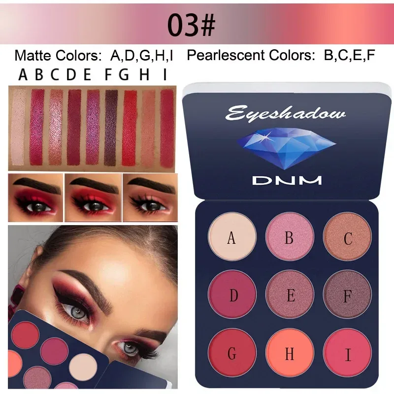 9 Colors Nude Eyeshadow Powder Makeup Palette Matte Shimmer Eye Pigmented Powder Make Up New Warm Earth Color Eyeshadow — image 14