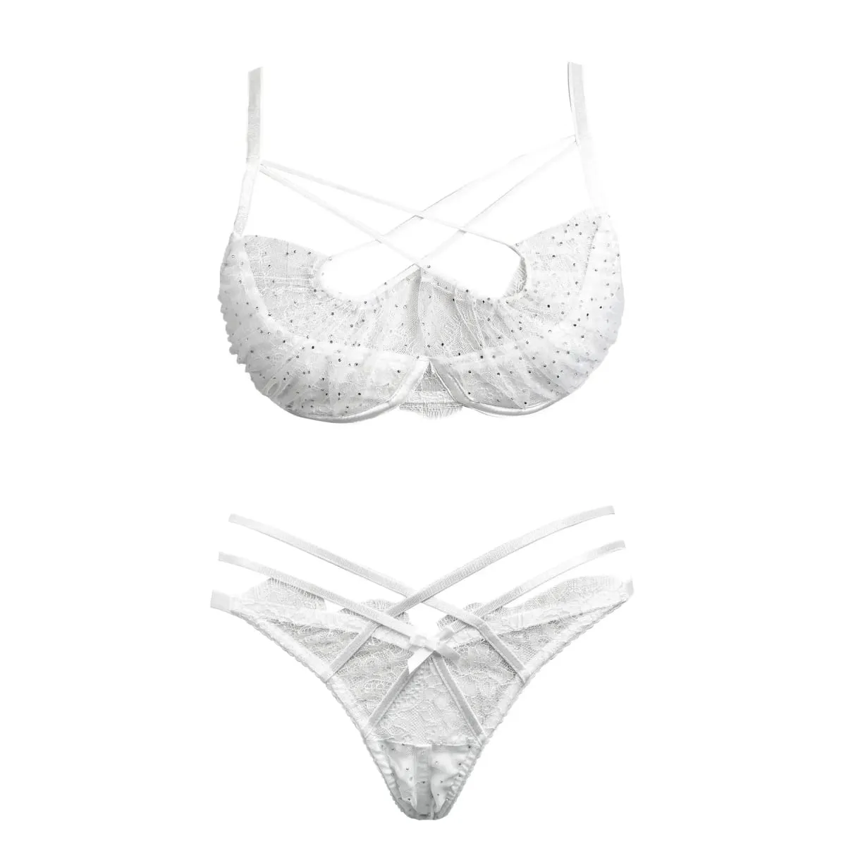 Conjunto de lingerie de renda bordada de verão, conjunto de lingerie de malha transparente, sutiã push up confortável, roupa íntima diária para mulheres, tamanhos 32 a 38 — image 9