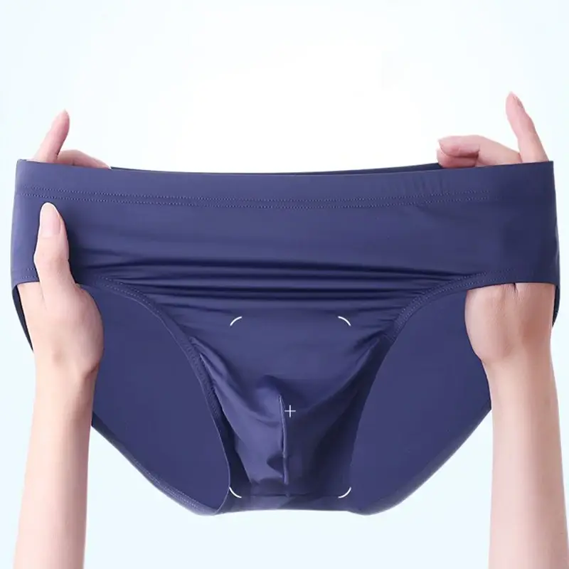 Celana Dalam Pria Nilon Kantong Besar 2 Buah Celana Dalam Pria Sutra Es Celana Dalam Mulus Pinggang Rendah Celana Dalam Tipis Ukuran Besar — image 5