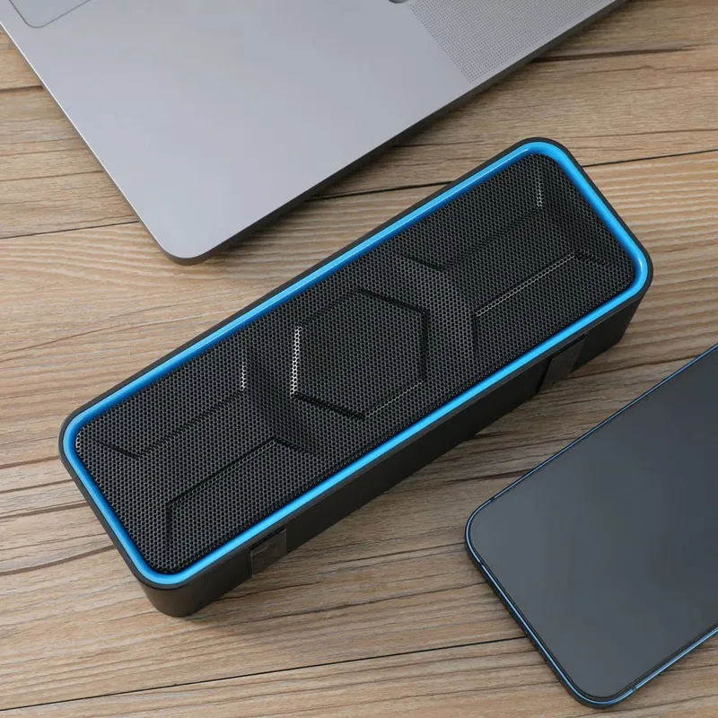 سمّاعات بلوتوث محمولة لاسلكية 10 وات سائق ثنائي ستيريو بصوت عالٍ TWS FM TF USB AUX حر اليدين BT 5.0 10H المنزل في الهواء الطلق — image 5