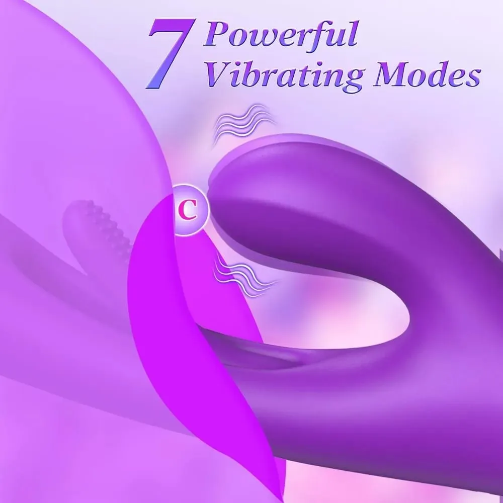 3-IN-1 Rabbit Vibrator for Women Powerful Tapping Flapping Vibrator Clitoral Stimulator Massager Female G-Spot Finger Dildo Sex — image 4