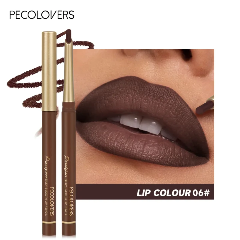 Matte 6-colors Lip Liner Pencil Bevel Design Nib Lip Contour Lipstick Nude Brown Lipstick Pencil Natural Lasting Lipliner Makeup — image 12