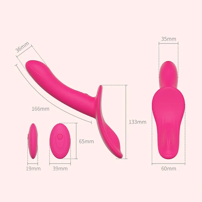 Strap On Double-Headed Vibrator Dildo Adjustable with 10 Vibration Modes Wearable Harness Sex Toy for Female Couple for Lesbians — image 5